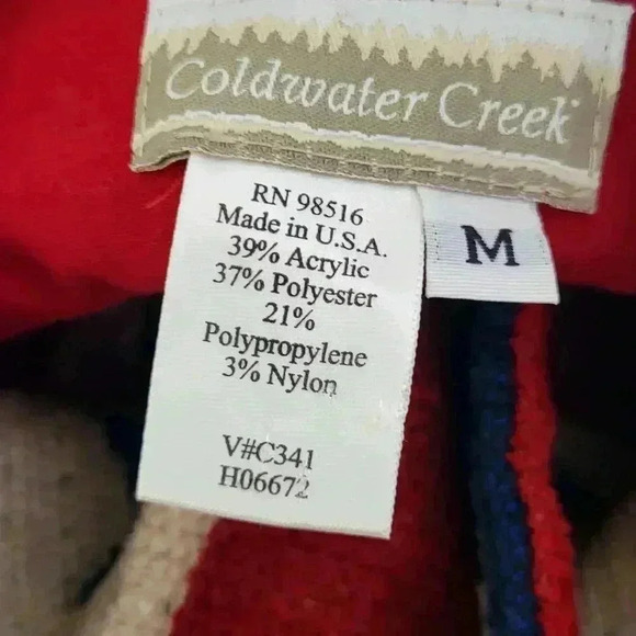 Coldwater Creek SizeMedium American Flag Jacket Chenille Red Blue Stars Stripes - Picture 7 of 7
